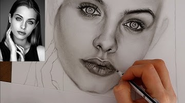 How to draw nose and lips in a realistic pencil portrait?Detailed drawing stages step by step PART 2