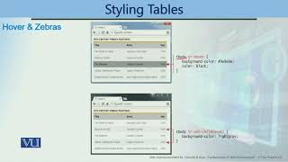 Styling table using CSS; Making tables accessible using CSS | Web Engineering | CS511_Topic035