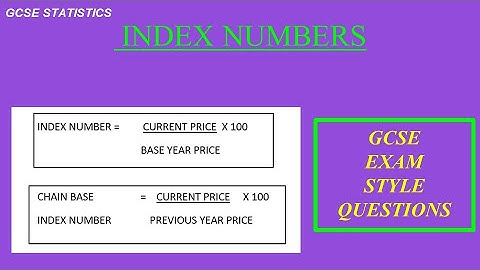 GCSE Statistics Index Numbers