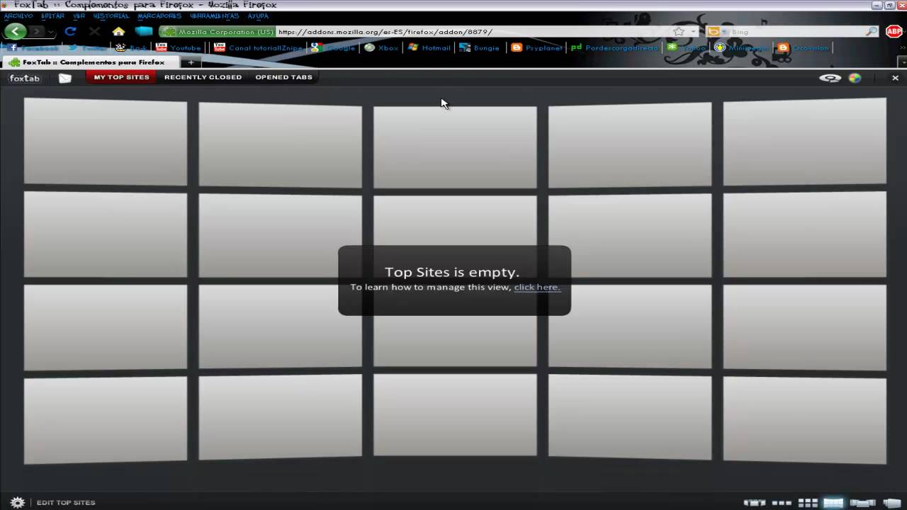 Como Descargar e Instalar FoxTab Complemento Para Firefox HD ...