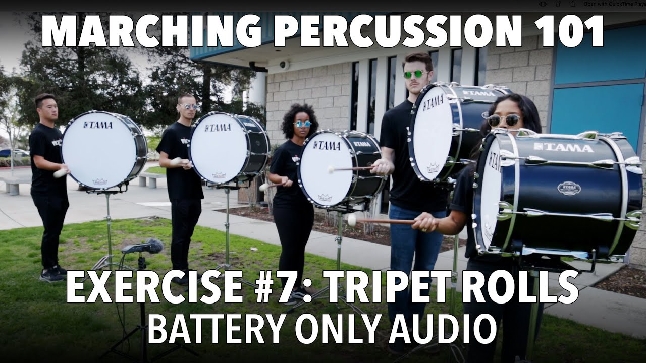 Marching Percussion 101 Ex 7 "Triplet Rolls" (Battery Only Audio