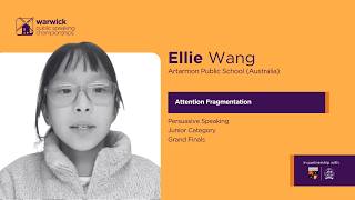 2026 Warwick PS Persuasive Speaking Junior Grand Finals | Ellie Wang