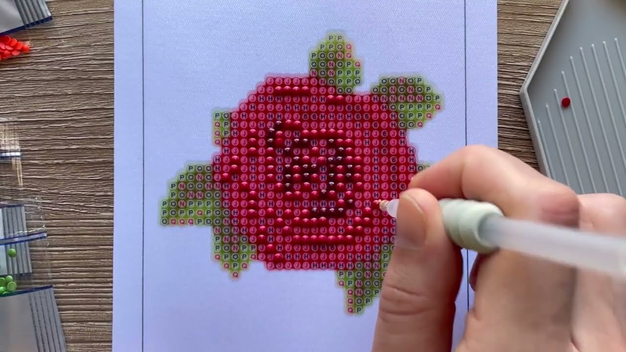 ASMR rose diamond painting - tacky sounds and soft spoken