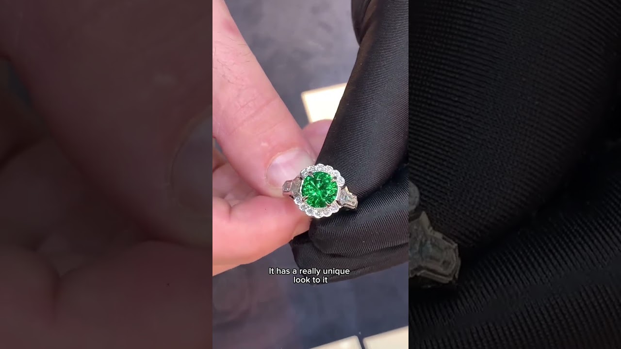 Untreated Tsavorite Garnet Ring, 3.03 Carats