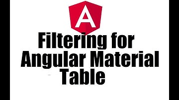 Angular 8 #12; Add Filtering for Angular Material Table