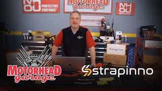 Strapinno Retractable Ratchet Straps on Motorhead Garage