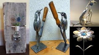 70+Spoon art ideas made from home | Steel spoon flower and birds welded ideas