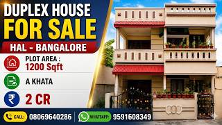 Duplex House For Sale in HAL Bangalore/ Call: 08069640286/ Whatsapp: 9591608349
