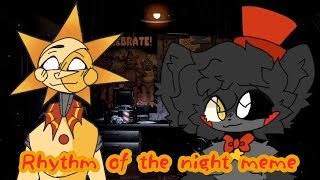 Rhythm of the night meme ||Animation|| FNAF Collab
Molten and I collab again XDDD. Also because of other reasons, but hey we did it. Molten did Lefty/Puppet and I did Sun/Moon. HEHEH fluffy puppet comfirmed.
MoltenFreddy15 channel-
Song- https://youtu.be/ZCTDKLjdok4
Original by- https://youtu.be/dOq7J5dazyY
Inspiration- https://youtu.be/TnrCe3l2TZw
~Media~
Discord: https://discord.gg/yEdBJ3AC89
Twitch: https://www.twitch.tv/spookydeathxz
Twitter: https://twitter.com/death_spooky
Instagram: https://www.instagram.com/spookydeathx/
#flipaclipanimation #animationmeme #FnafMeme #FNAF #secruitybreach #pizzariasimulator Rhythm of the night meme ||Animation|| FNAF Collab
