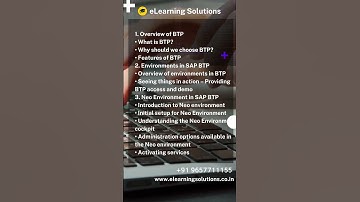 SAP BTP Administration Syllabus