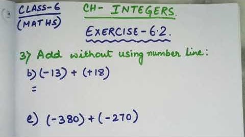 CLASS 6 Maths Ch-Integers. Video 5