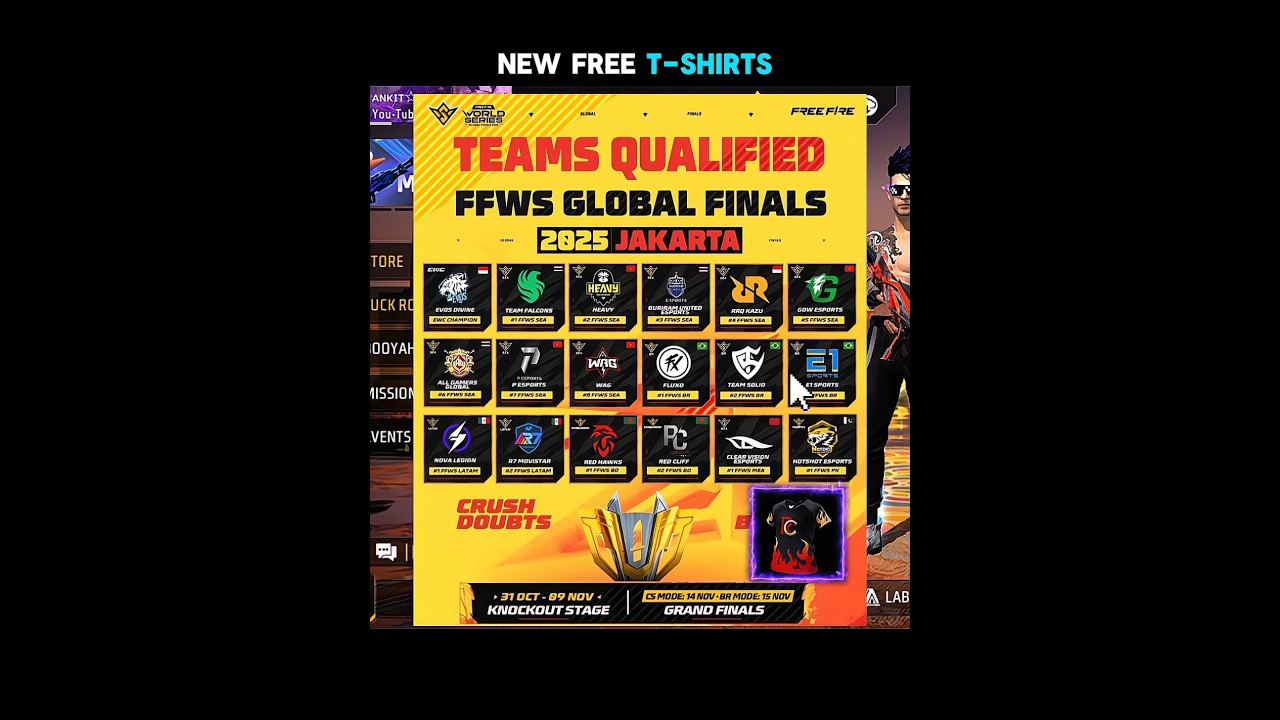 FFWS 2025 Free T-shirts ? Free Fire Information ℹ️ 