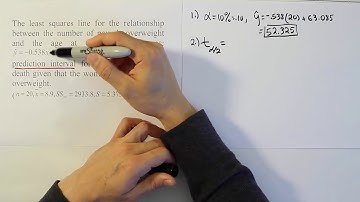Forming a Prediction Interval for the Response Variable in a LSRL, Problem 3