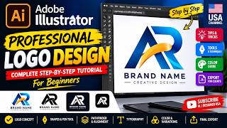 Professional Logo Design in Adobe Illustrator | Step-by-Step Tutorial for Beginners |