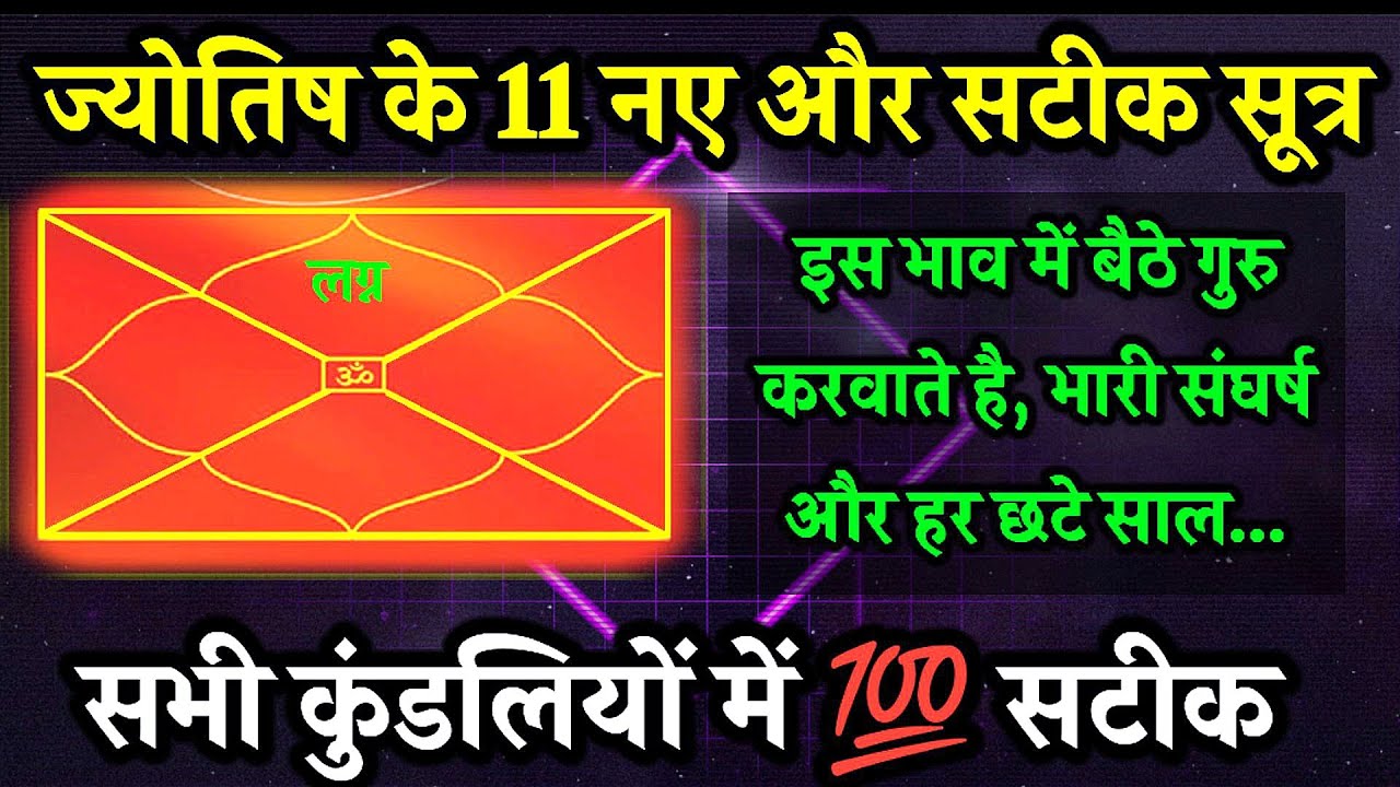 ज्योतिष के 11 नए और सटीक सूत्र। ज्योतिष के अकाट्य सूत्र। फलित ज्योतिष के चमत्कारी सूत्र।