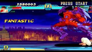 F101:PS1 Marvel vs Capcom Clash of Super Heroes : Ryu (me) Vs Onslaught (boss) HD