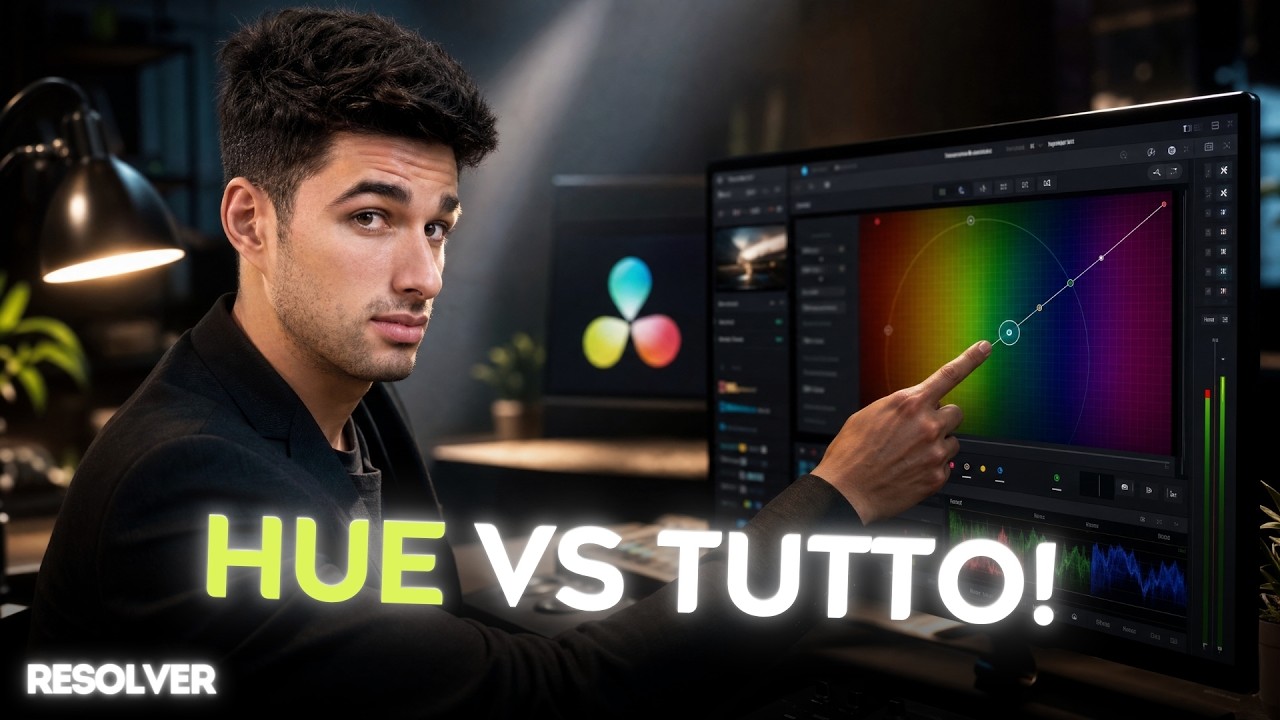 Le curve HUE vs Hue, Sat e Lum su DaVinci || lez 64 || RESOLVER 🟠 Corso Completo