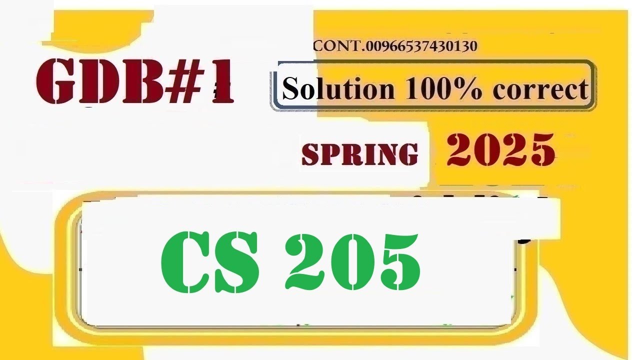cs 205 gdb 1 solution fall 2025 - YouTube