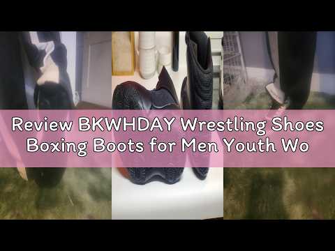 Review BKWHDAY Wrestling Shoes Boxing Boots for Men Youth Women Lightweight Breathable Non-Slip Cros