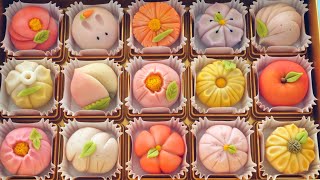 Japanese Candy Art / Making Japanese Sweets Wagashi Flower Cake / Korean Street Food