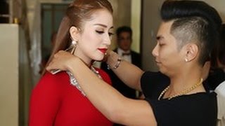 tin tuc sao viet_Phan Hiển chăm sóc Khánh Thi ở hậu trường