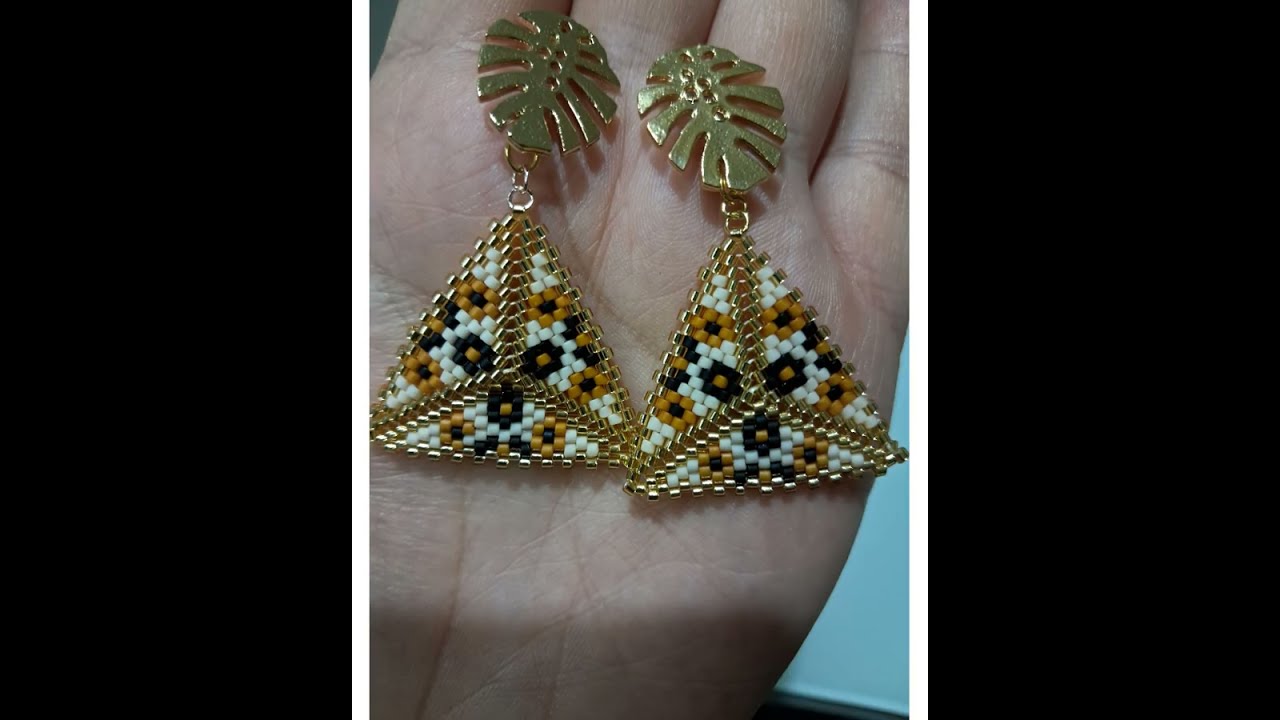 Peyote Üçgen Küpe Yapımı💫#diy #elemeği#handmadejewelry #handmade #miyuki #trend #el #küpetasarım 