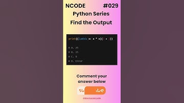 NCODE #029  | Find the Output | Comment your Answer Below | #coding #pythondaily #python #mcqsquiz