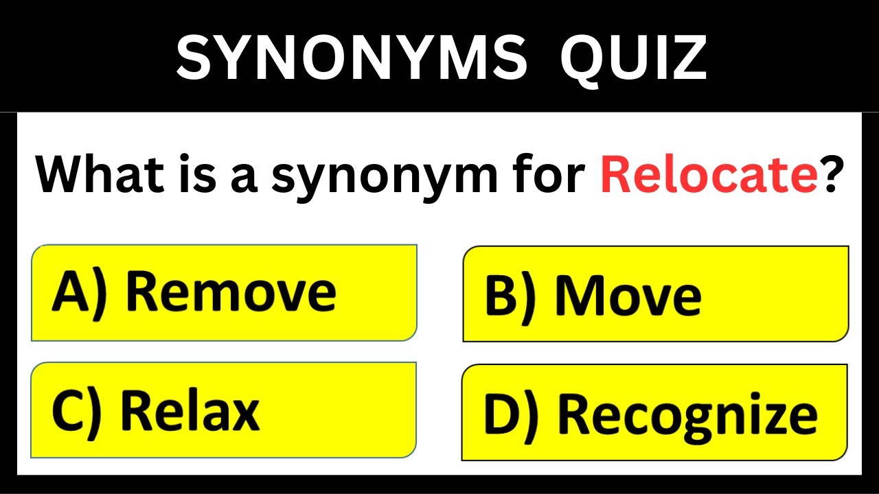 English Grammar Synonym Quiz 2 Synonym Test YouTube