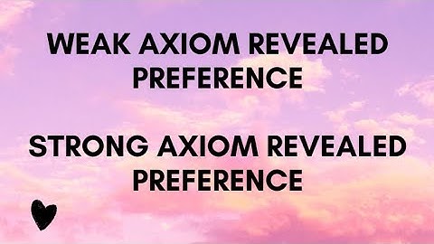 #Economicslove #WARP #SARP  #Revealedpreference