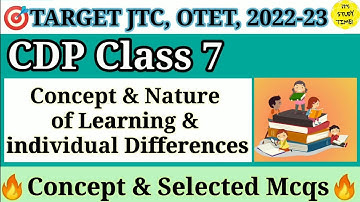 🎯OTET, JTC, CHT 2022-23 || Concept & Nature of Learning & individual Difference || CDP Class 7 ||
