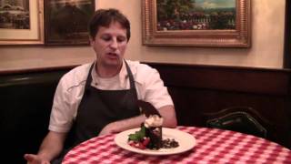 Www.maggianos.com chef keith brunell of maggiano's little italy,
discusses the story behing dish, dolci bacci torte, a flourless
chocolate cake. for more...