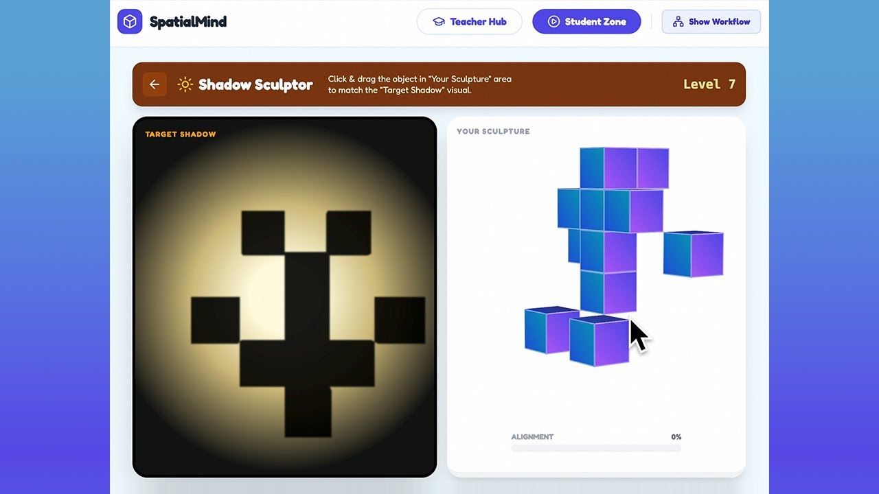 Shadow Sculptor Game Demo - SpatialMind Project (HGSE AI in Education)