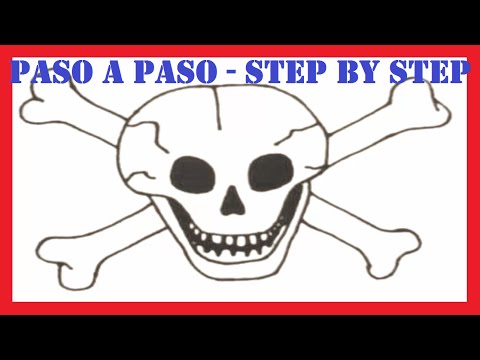 Como dibujar una calavera de peligro muy rápido l How to draw a skull danger