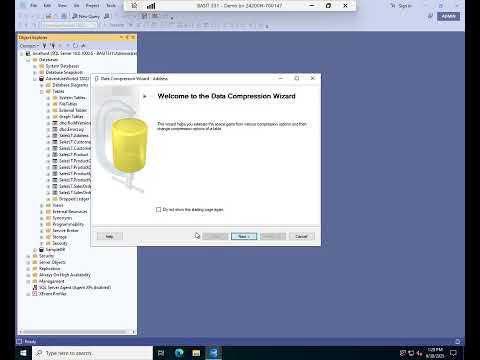 Compressing a table in Microsoft SQL