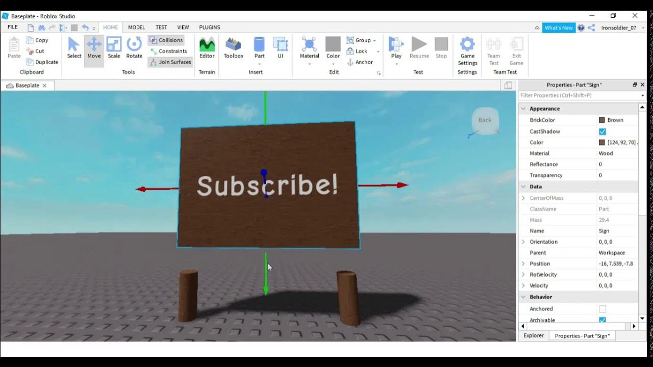 How to add text into a part - Roblox Studio - YouTube