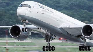 28 HEAVY LANDINGS and Departures in 10 Minutes - Boeing 747, Airbus A350, Boeing 787 ...