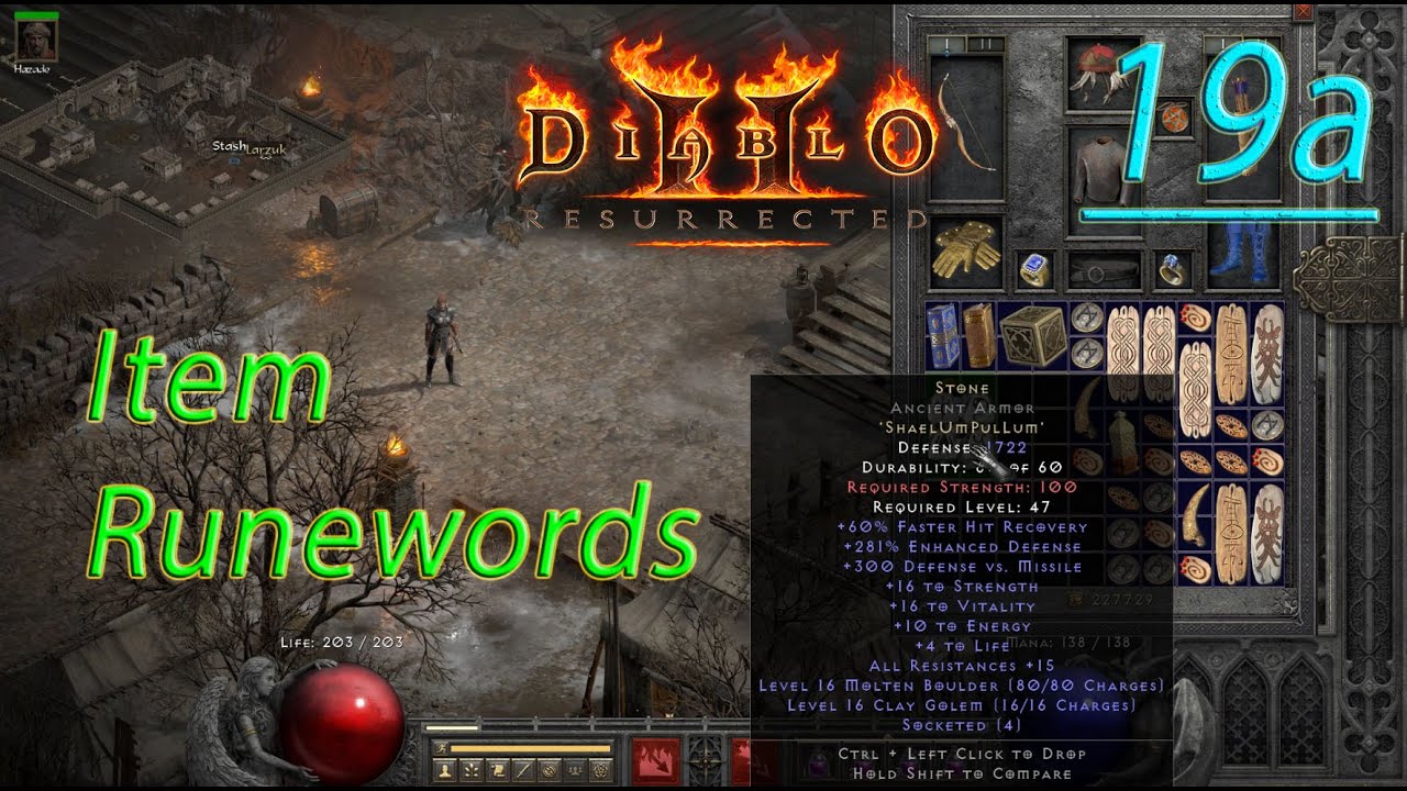 Diablo2 Resurrected : Runewords Stone - Full defense - Cube - D2r ...