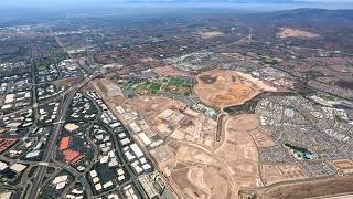 The Great Park and Spectrum area of Irvine CA,  Aerial Video from an airplane 07-05-25 FL 1080p