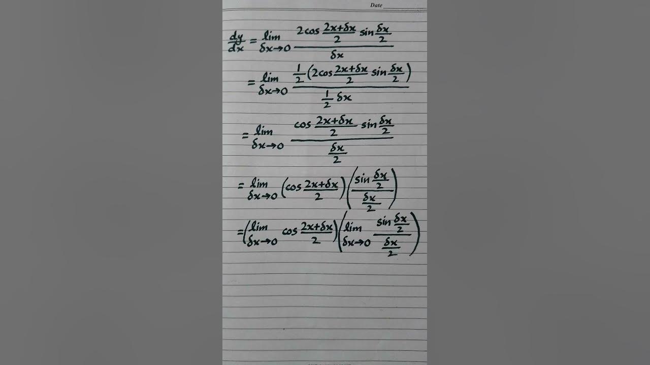 Differentiation of sinx by First Principle #maths #calculus # ...