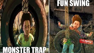 AJ Having Fun With The “Monster Trap” Tire Swing (All Dialogue Choices) TWD Season 4 Episode 4