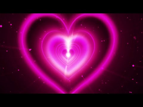 Neon Lights Love Heart Tunnel and Romantic Abstract Glow Particles TikTok Trend Background