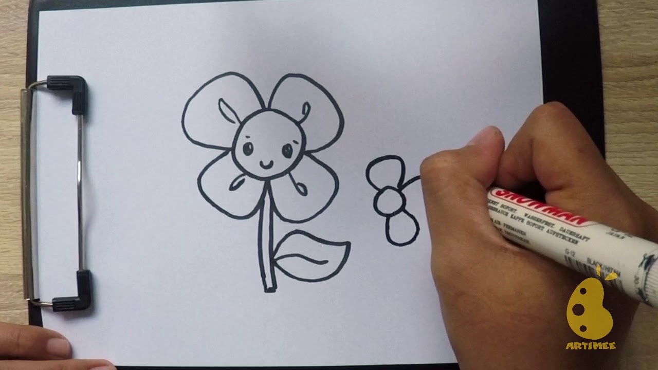 How to Draw happy flower