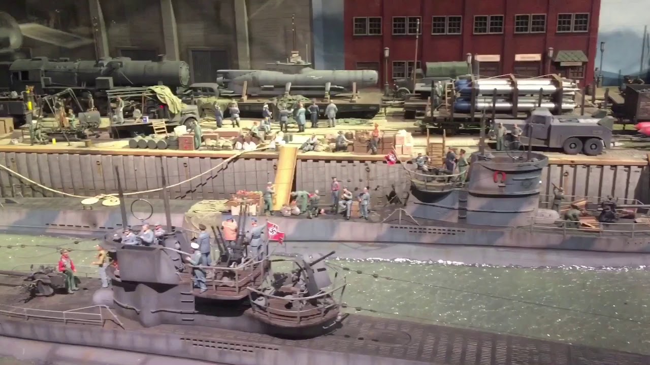 German U boat models.Hamburg maritime museum.