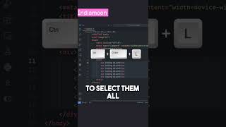 VS code trick select multiple element #vscode #tricks #multiplelement #webdevelopment  #code #coding