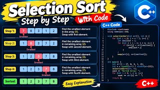 Selection Sort in C++ | Step by Step Explanation with Code | DSA for Beginners