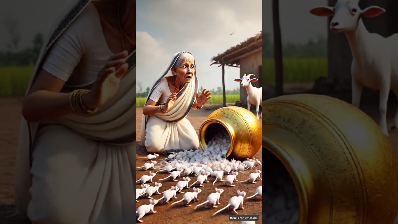 Grandmother and the goat find a magic pot of gold 😭 