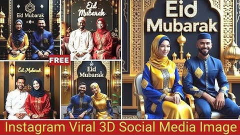 How To Create Instagram Viral Eid Mubarak 3D Image |Ai Photo Editing |Ai Image Generator
