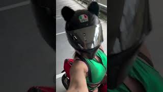 What’s the movie title, It’s coming soon💚🤍❤️ #bikergirl #ducati #motorcycle #bikerbabe