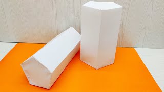 картинка: Как сделать пятиугольную призму из бумаги / Пятиугольная призма из бумаги