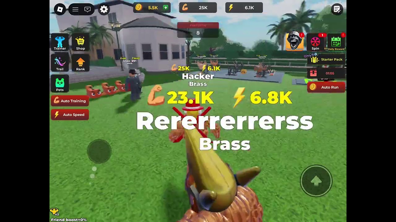 The strongest player on the server on smash tape simulator Roblox